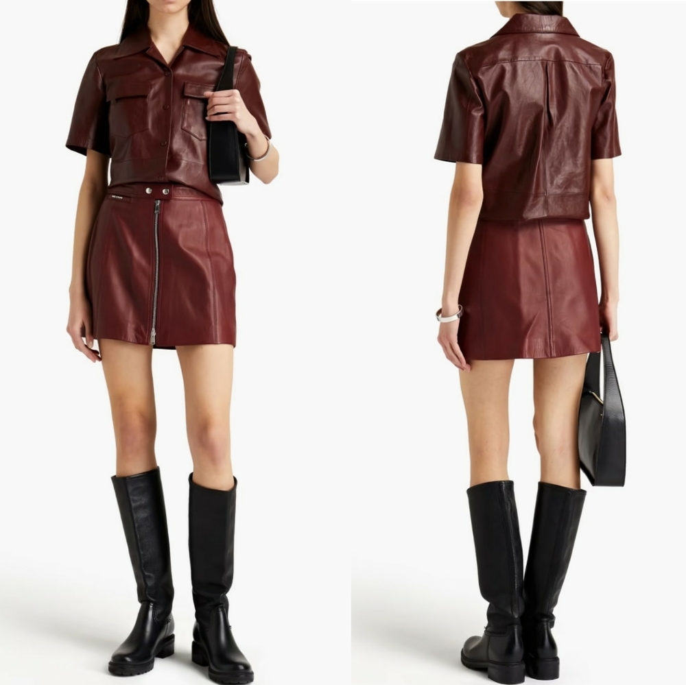 Belstaff | Leather Biker Mini Skirt